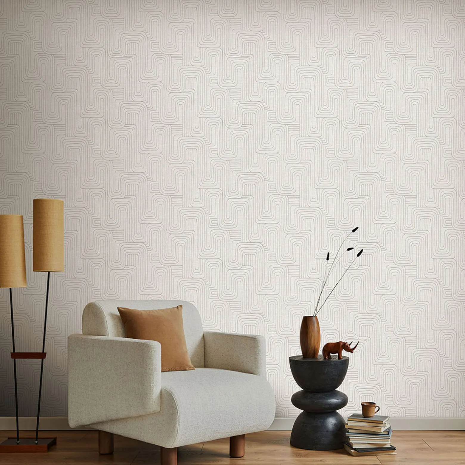 Vliestapete Grafik Muster Creme Beige Metallic 10461-02