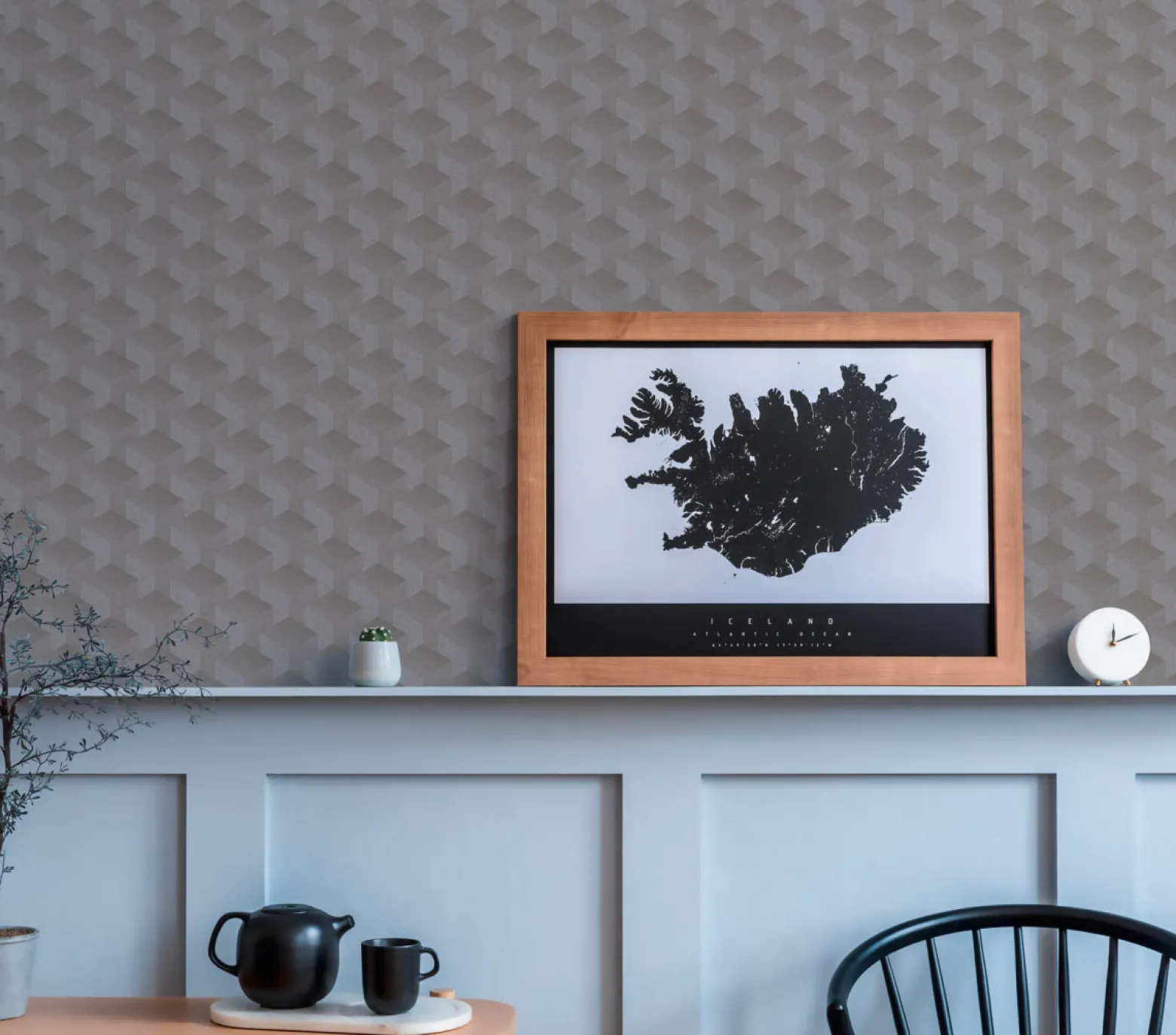 Vliestapete Grafik Muster 3D-Optik Dunkelgrau 38963-2