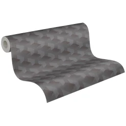 Vliestapete Grafik Muster 3D-Optik Anthrazit 38963-3