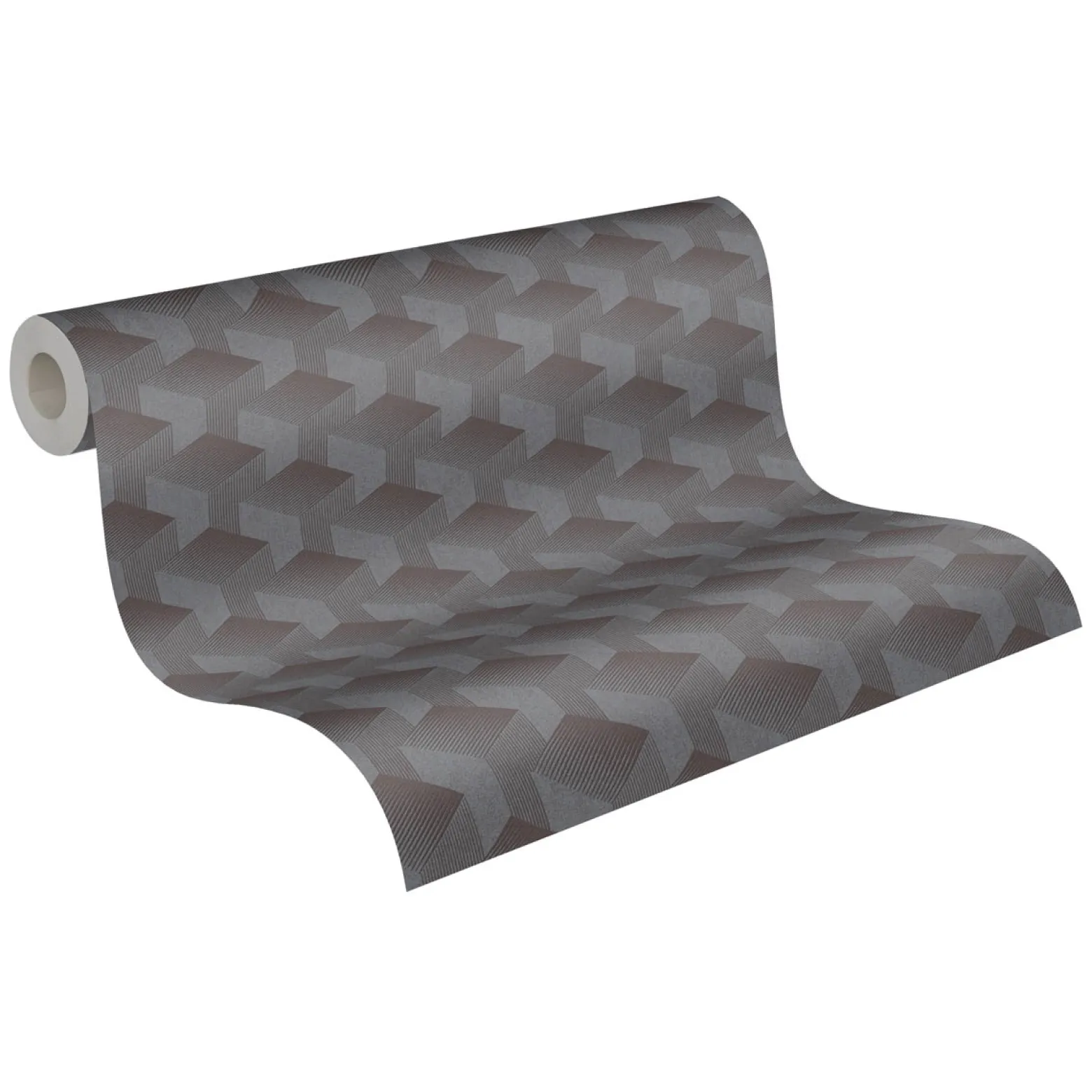 Vliestapete Grafik Muster 3D-Optik Anthrazit 38963-3