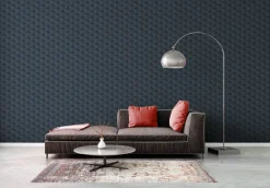 Vliestapete Grafik Muster 3D-Optik Blau Schwarz 38963-4