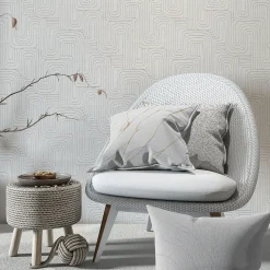 Vliestapete Grafik Muster Grau Silber Metallic 10461-31