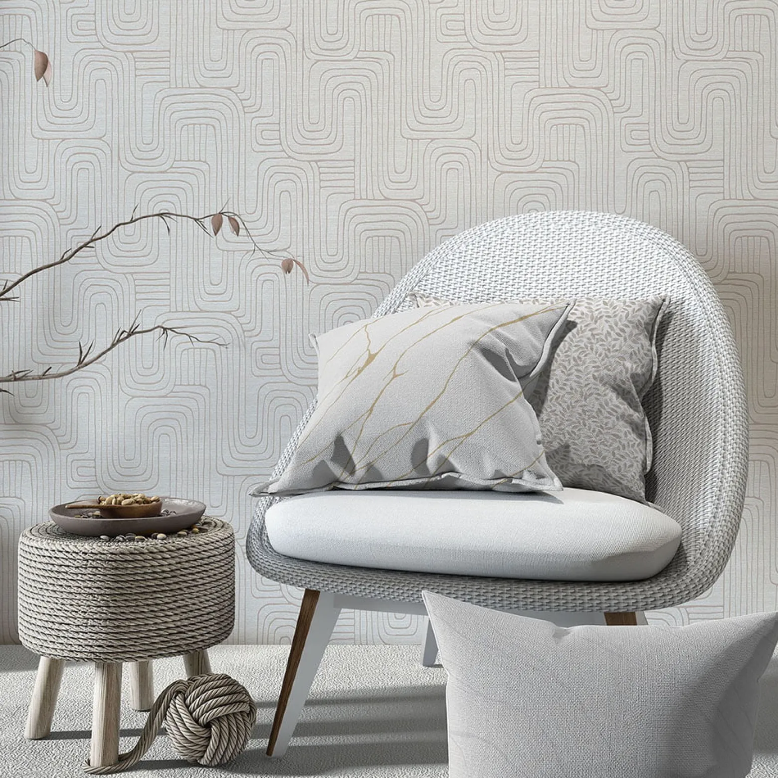 Vliestapete Grafik Muster Grau Silber Metallic 10461-31