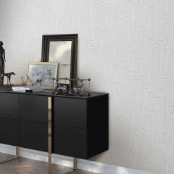 Vliestapete Grafik Muster Grau Silber Metallic 10461-31