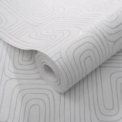 Vliestapete Grafik Muster Grau Silber Metallic 10461-31