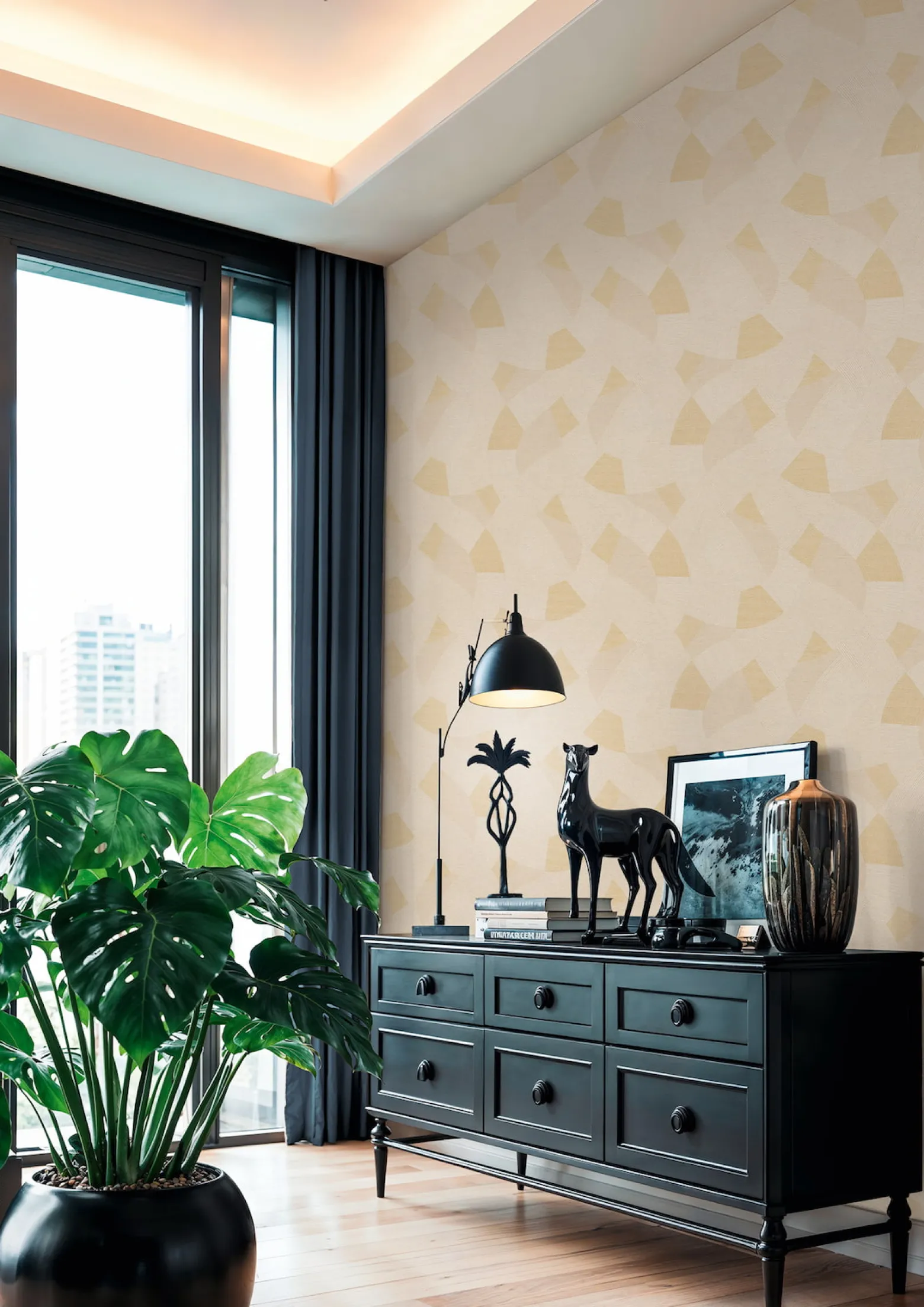 Vliestapete Grafik Muster Linien Beige Creme 79160-1