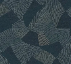 Vliestapete Grafik Muster Linien Dunkelblau Beige 79160-3