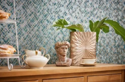 Vliestapete Grafik Muster Metallic Petrol Gold 38828-5