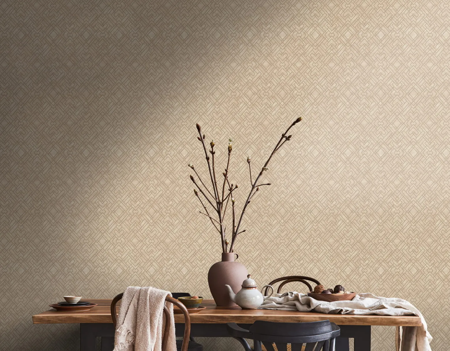 Vliestapete Grafik Muster Metallic Beige Gold 38828-3