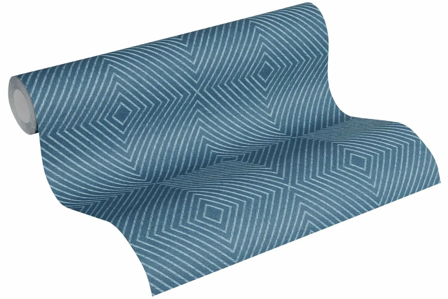 Vliestapete Grafik Raute blau silber 36926-4