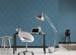 Vliestapete Grafik Raute blau silber 36926-4