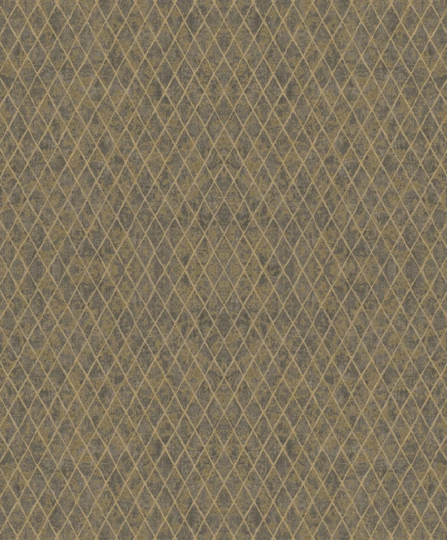 Vliestapete Grafik Rauten Anthrazit Gold Metallic 35540