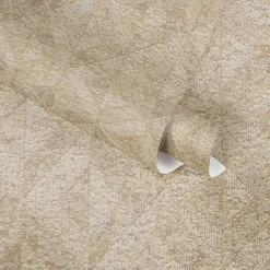 Vliestapete Grafik Rauten Beige Gold Metallic 39505-1