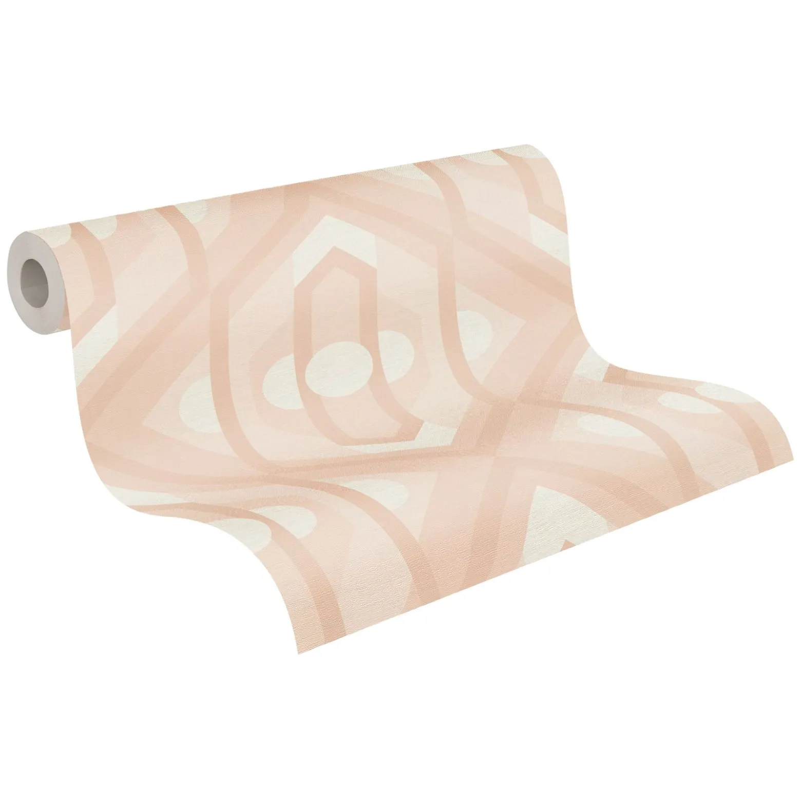 Vliestapete Grafik Rauten Beige Rosa Weiß 39531-5