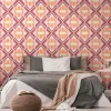Vliestapete Grafik Rauten Orange Rosa39531-1