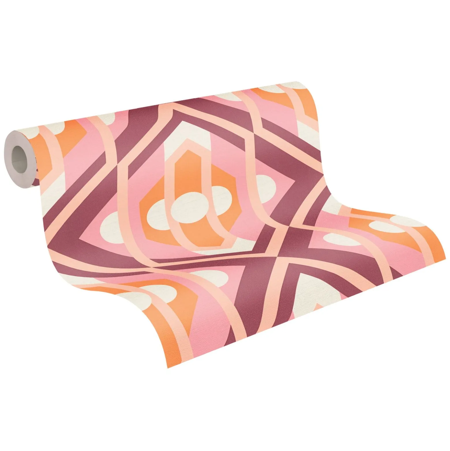 Vliestapete Grafik Rauten Orange Rosa39531-1