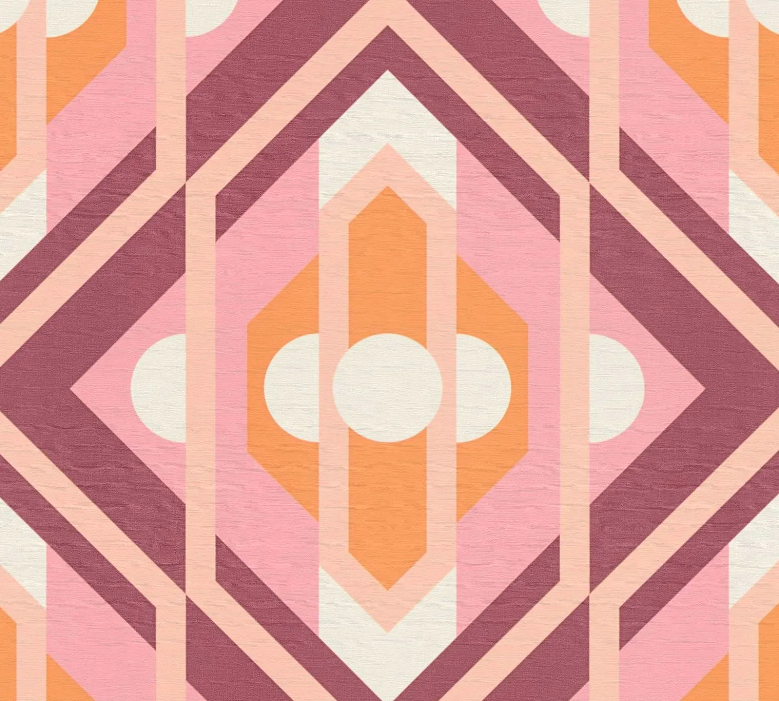 Vliestapete Grafik Rauten Orange Rosa39531-1