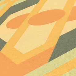 Vliestapete Grafik Rauten Orange Grün 39531-2