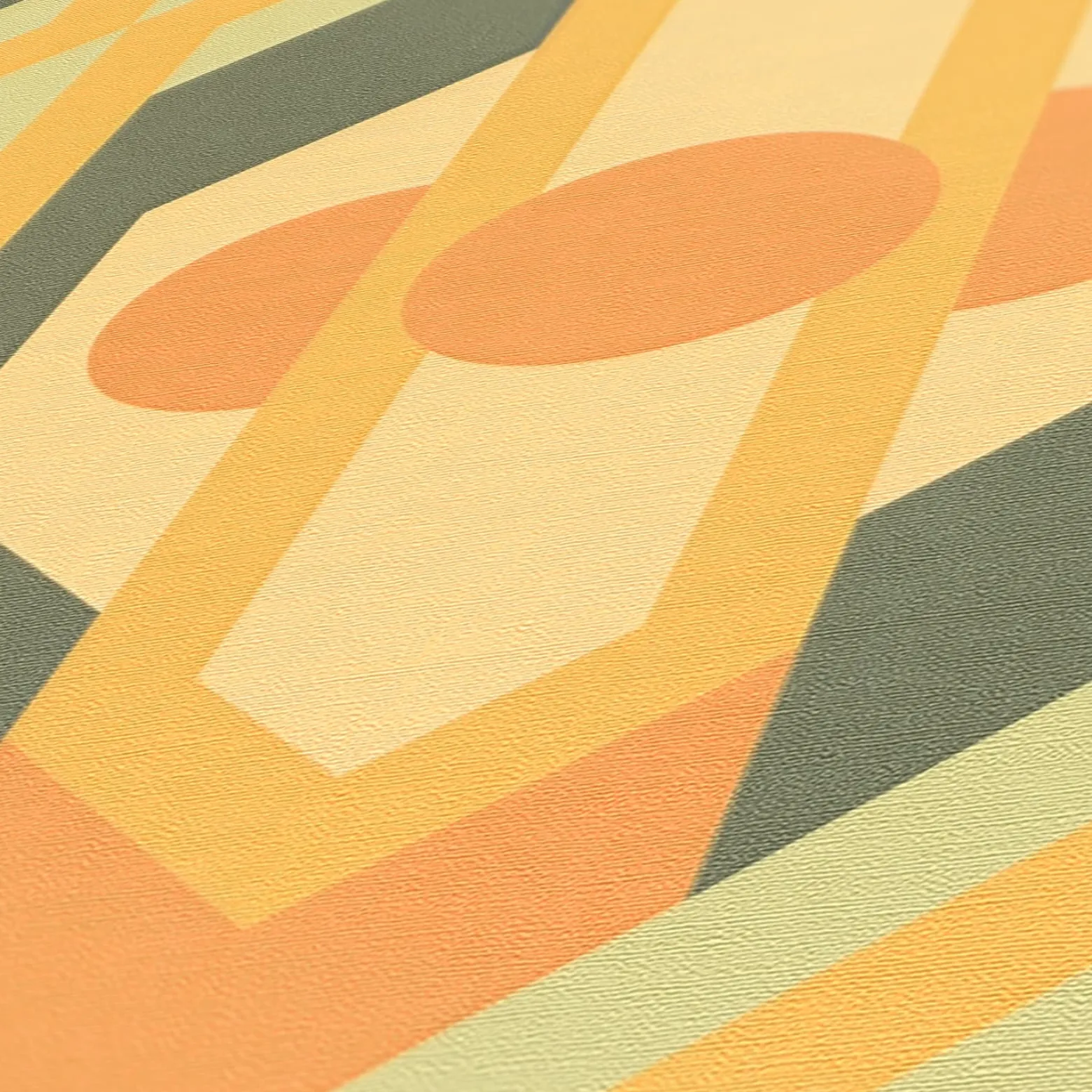 Vliestapete Grafik Rauten Orange Grün 39531-2