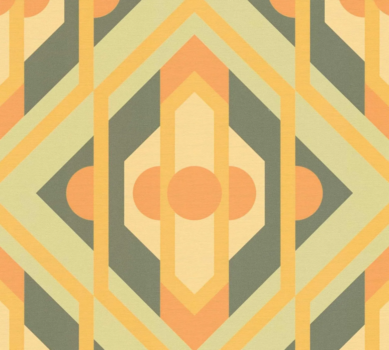 Vliestapete Grafik Rauten Orange Grün 39531-2