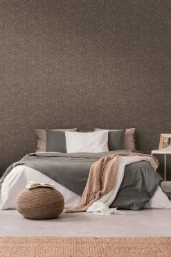 Vliestapete Grafik Rauten Schwarz Kupfer Metallic 39505-3