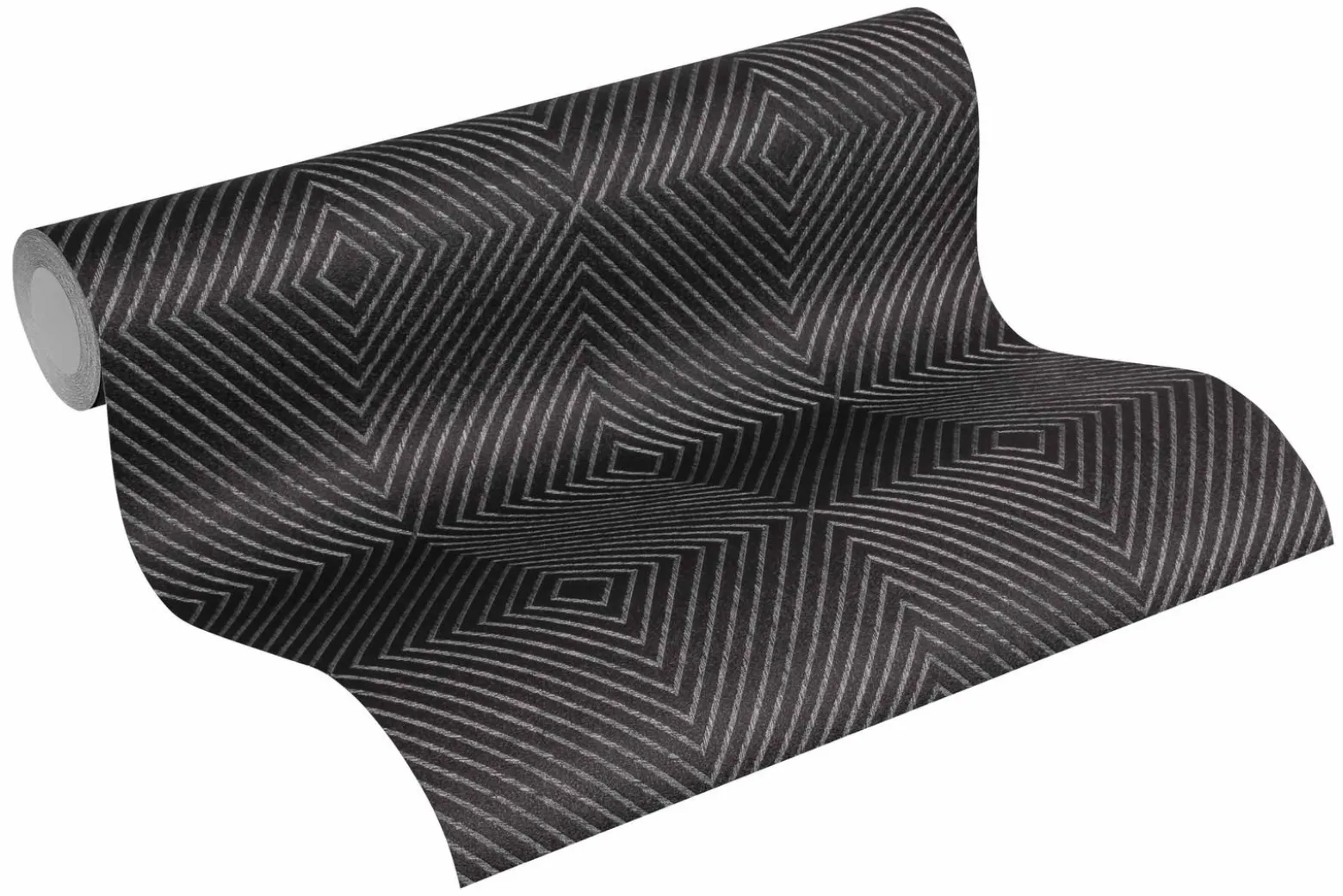 Vliestapete Grafik Raute schwarz silber 36926-5