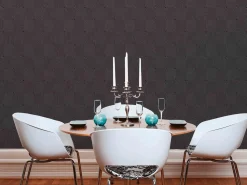 Vliestapete Grafik Raute schwarz silber 36926-5