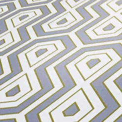 Vliestapete Grafik Retro grau weiß gold 37707-6