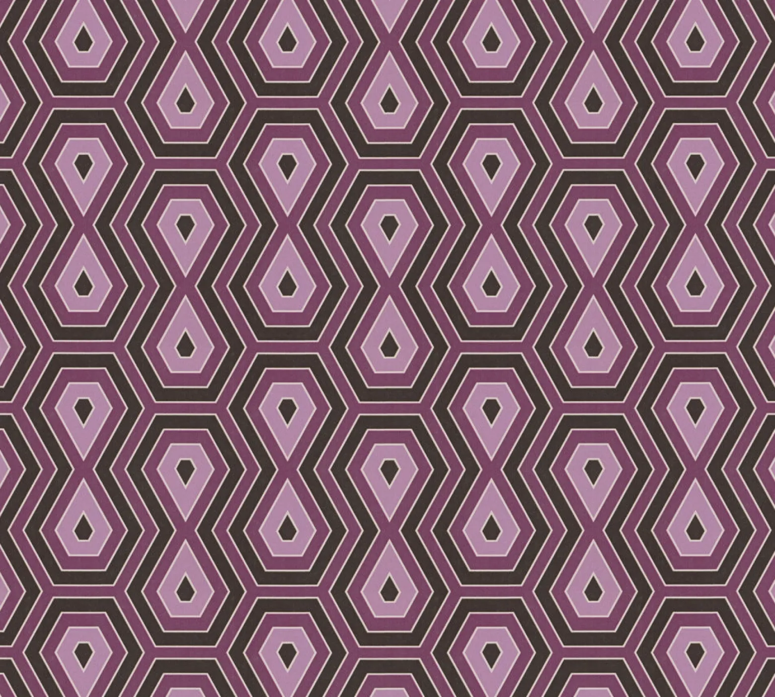 Vliestapete Grafik Retro lila schwarz weiß 37707-3