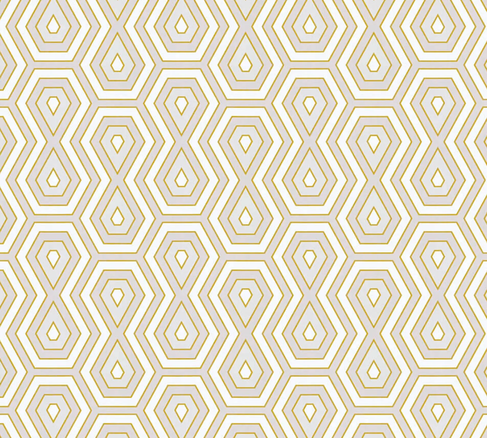 Vliestapete Grafik Retro weiß grau gold 37707-1
