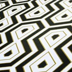 Vliestapete Grafik Retro weiß schwarz gold 37707-5