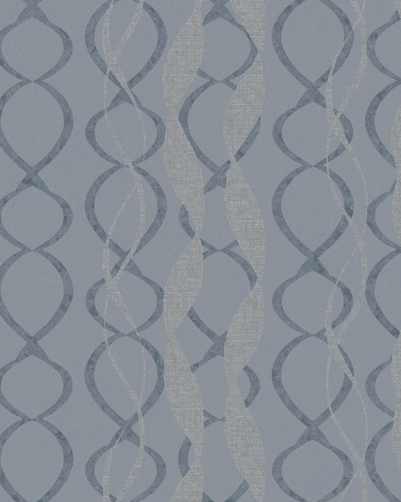 Vliestapete Grafik Schlaufen Glanz Marburg blau silber 58121