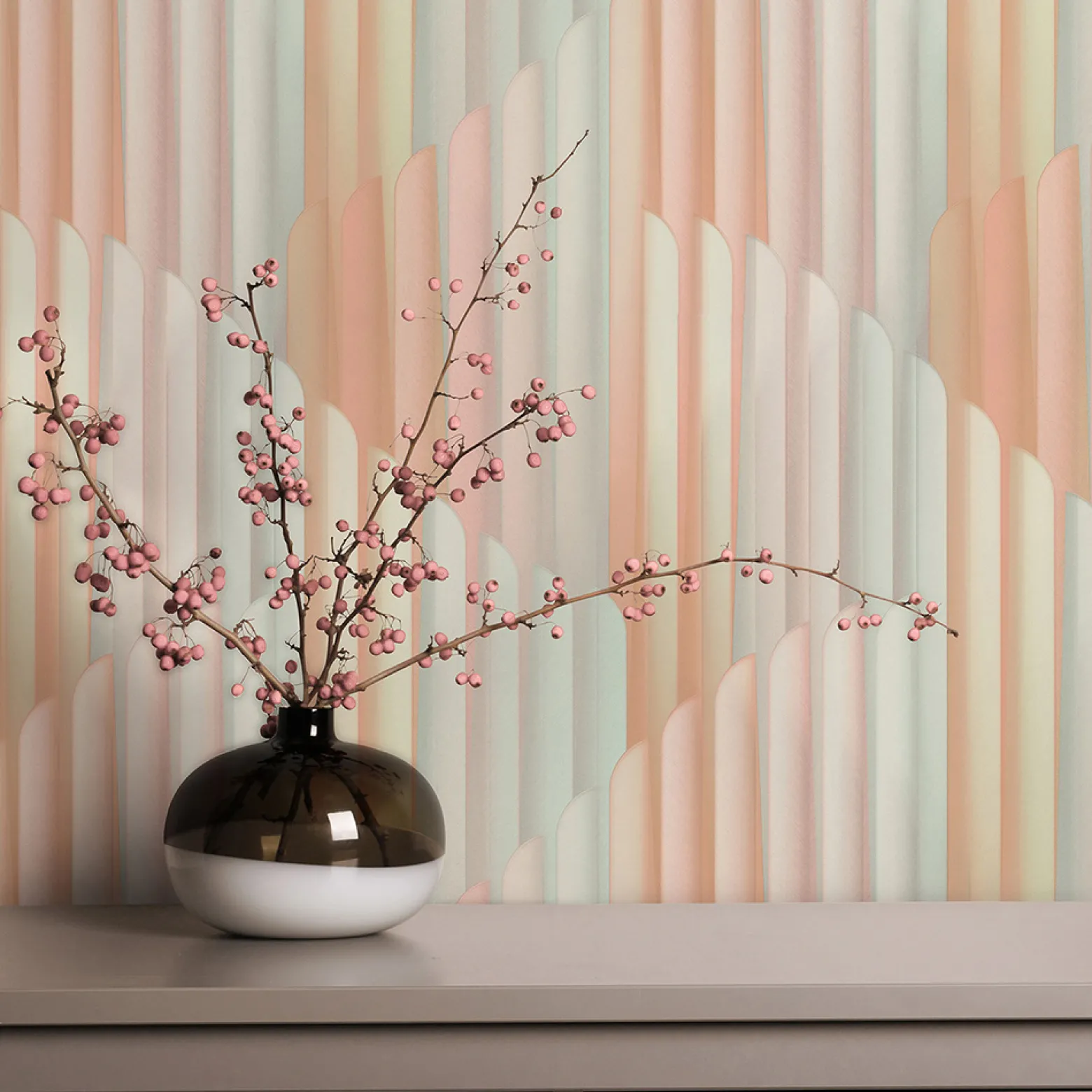 Vliestapete Grafik Streifen Rosa Türkis Metallic 10471-05