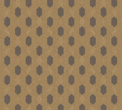 Vliestapete Grafik Waben gold braun Glanz 36973-6
