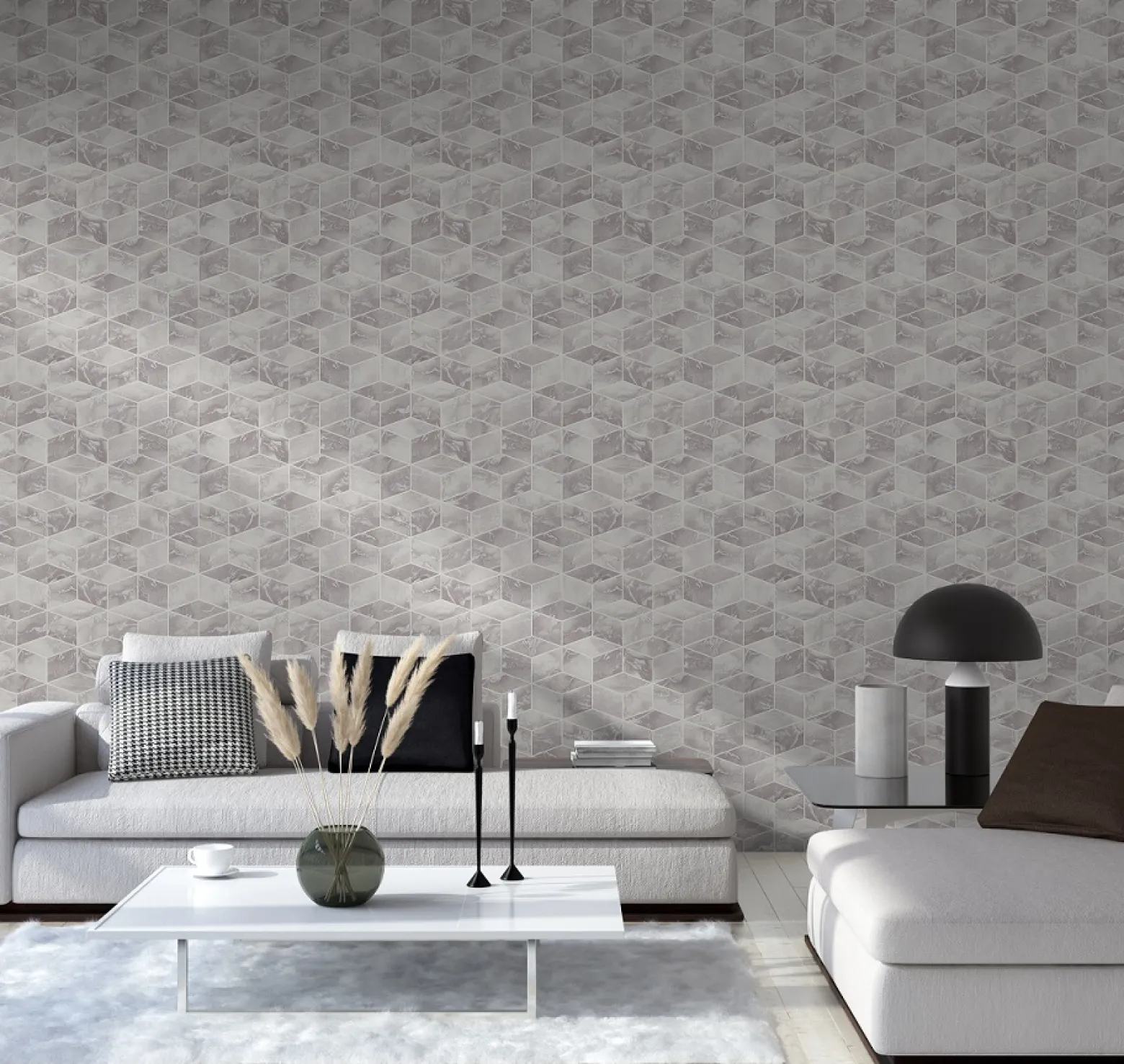Vliestapete Grafik Würfel 3D grau Metallic 37863-1
