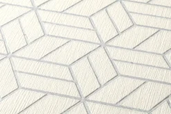Vliestapete Grafik Würfel weiß silber Glitzer 36920-3