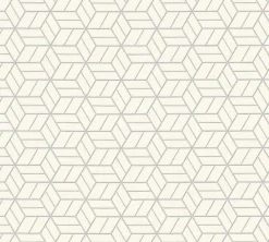 Vliestapete Grafik Würfel weiß silber Glitzer 36920-3