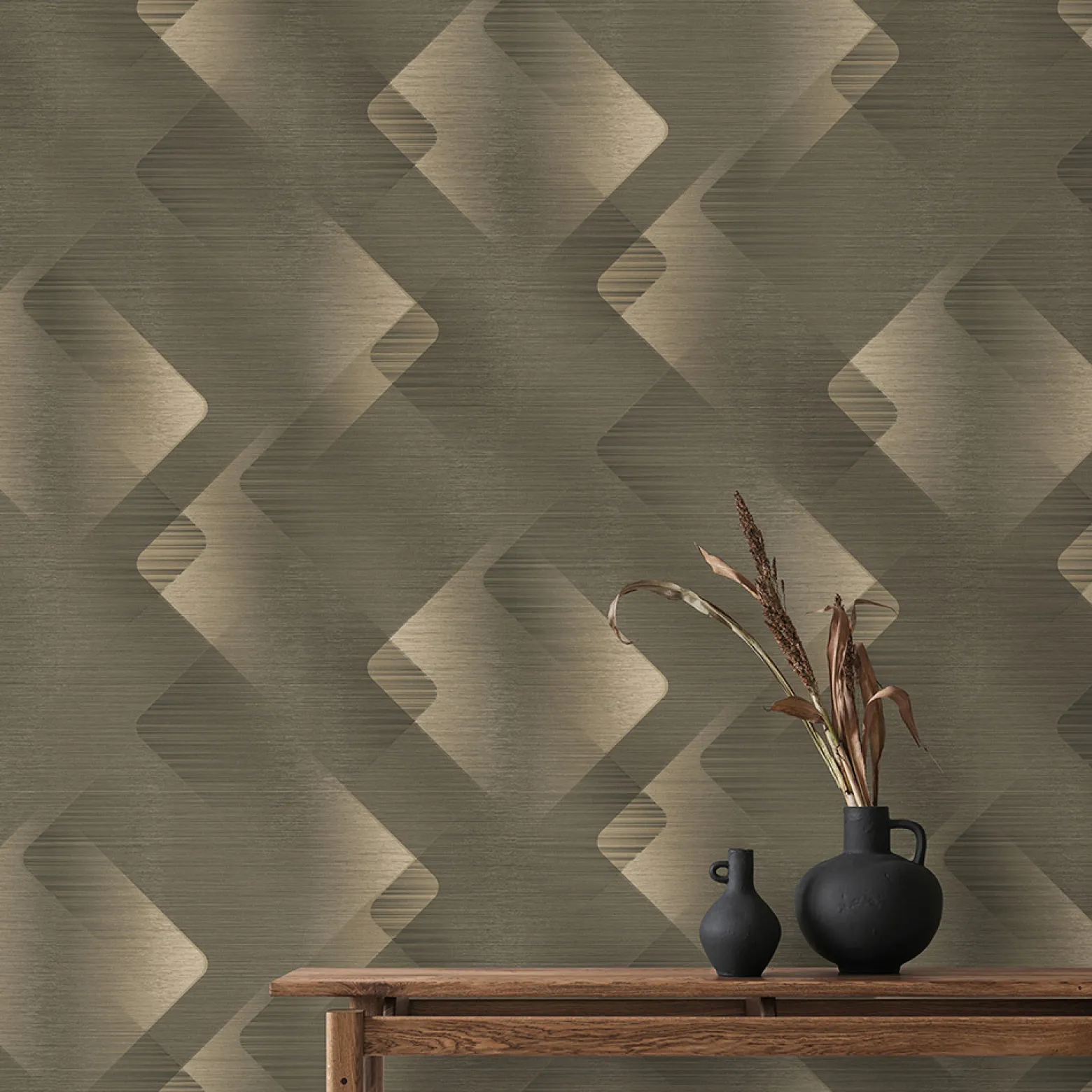 Vliestapete Grafisch Abstrakt Grau Gold Metallic 10479-15