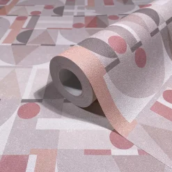 Vliestapete Grafisch Betonoptik Beige Rot Grau 81644