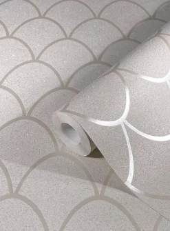 Vliestapete Grafisch Bögen Glitzer beige 32717