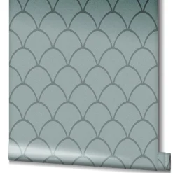 Vliestapete Grafisch Bögen Glitzer blau-grau 32718