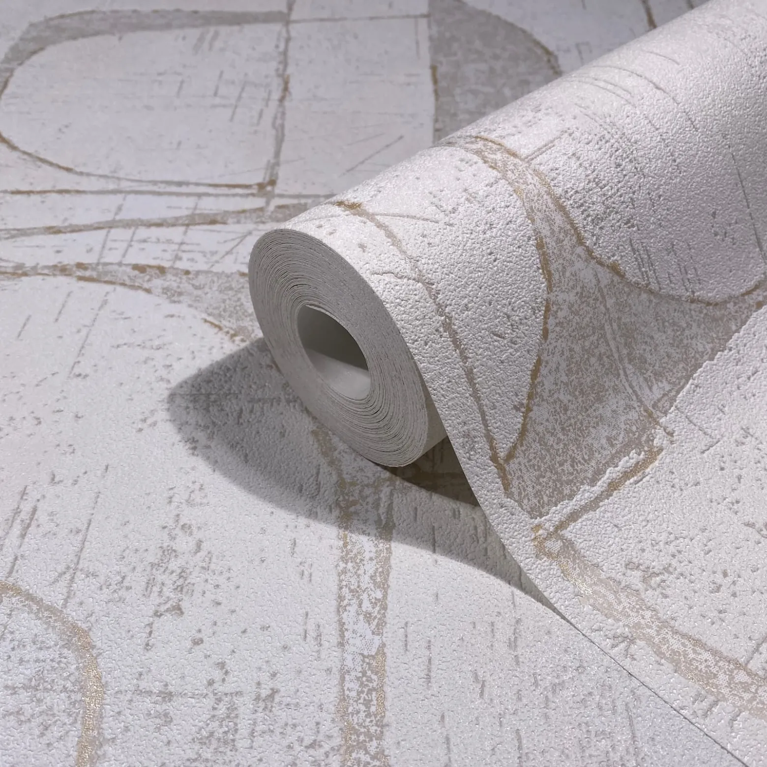 Vliestapete Grafisch Creme Beige Gold Metallic 82450
