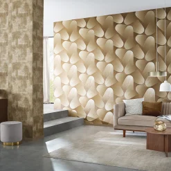Vliestapete Grafisch 3D-Effekt Gold Metallic 10423-30