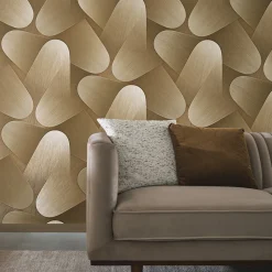 Vliestapete Grafisch 3D-Effekt Gold Metallic 10423-30