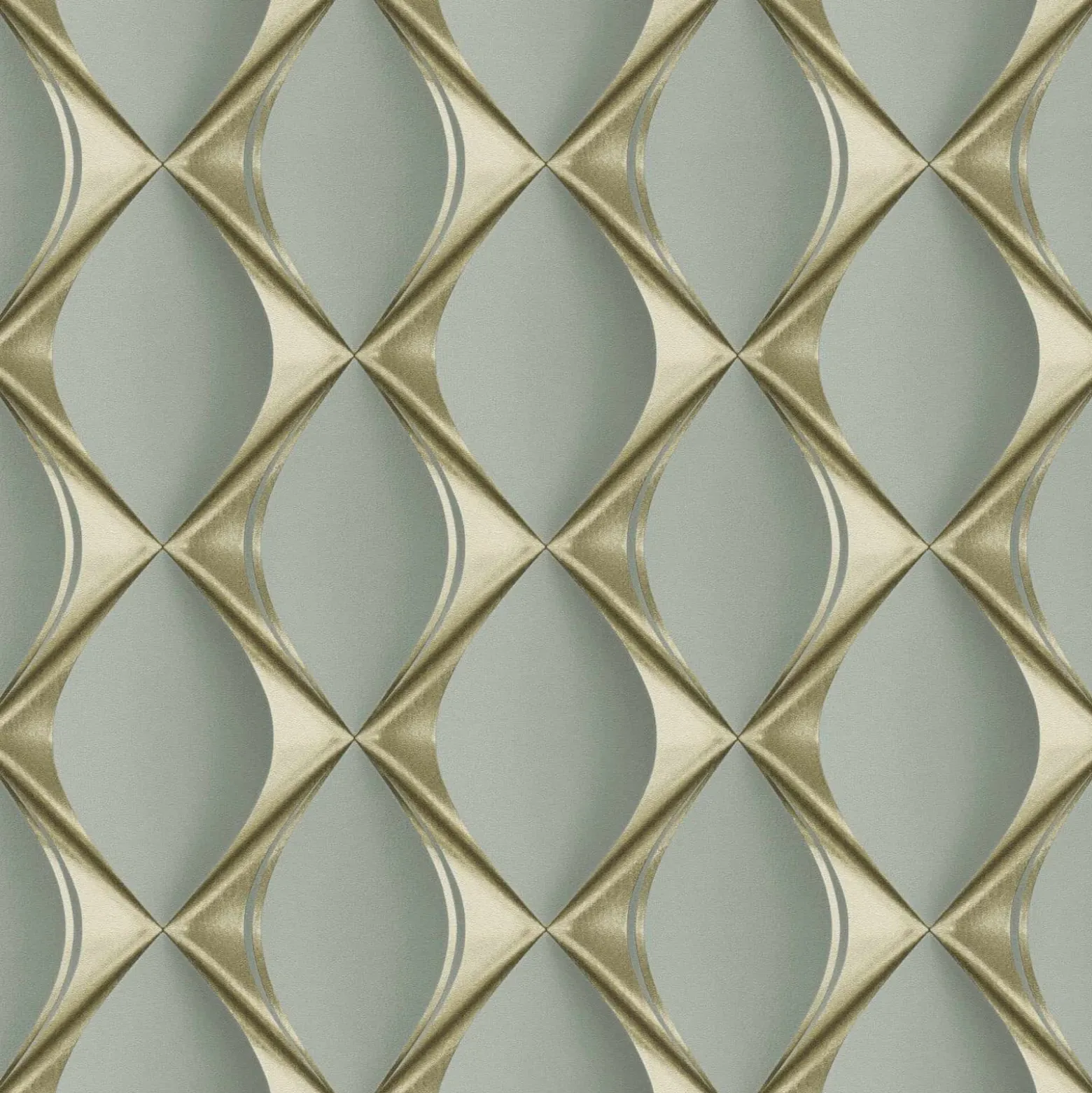 Vliestapete Grafisch 3D grau-grün gold 38691-3