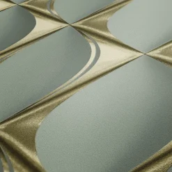 Vliestapete Grafisch 3D grau-grün gold 38691-3