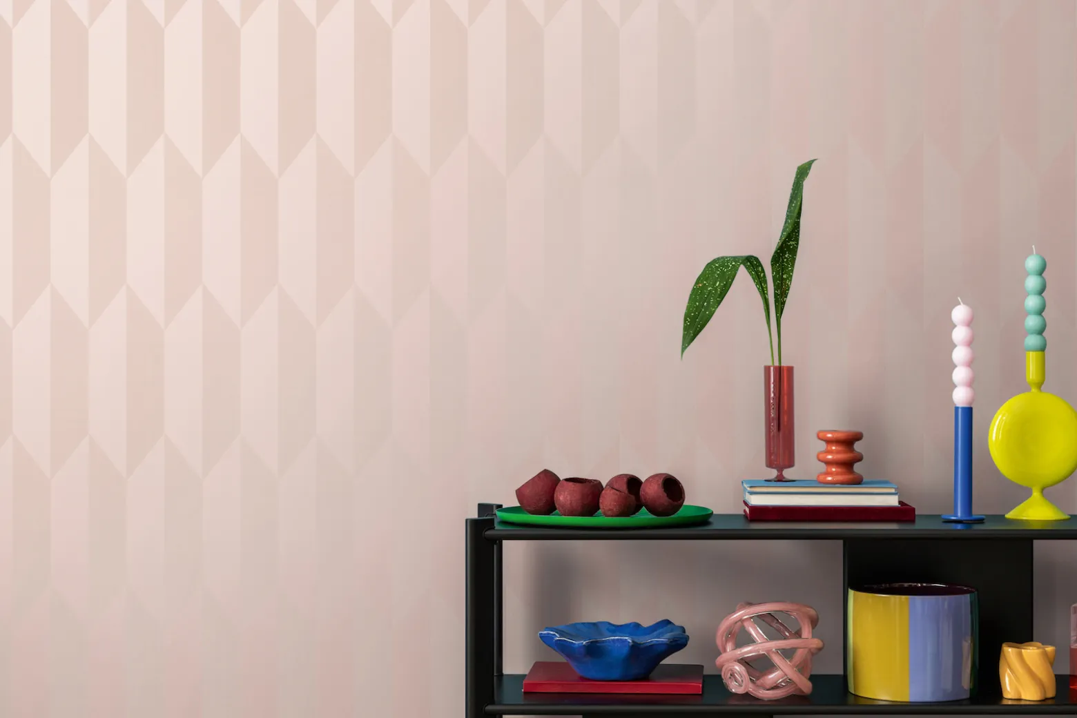 Vliestapete Grafisch 3D-Optik Rosa Metallic 79086-2