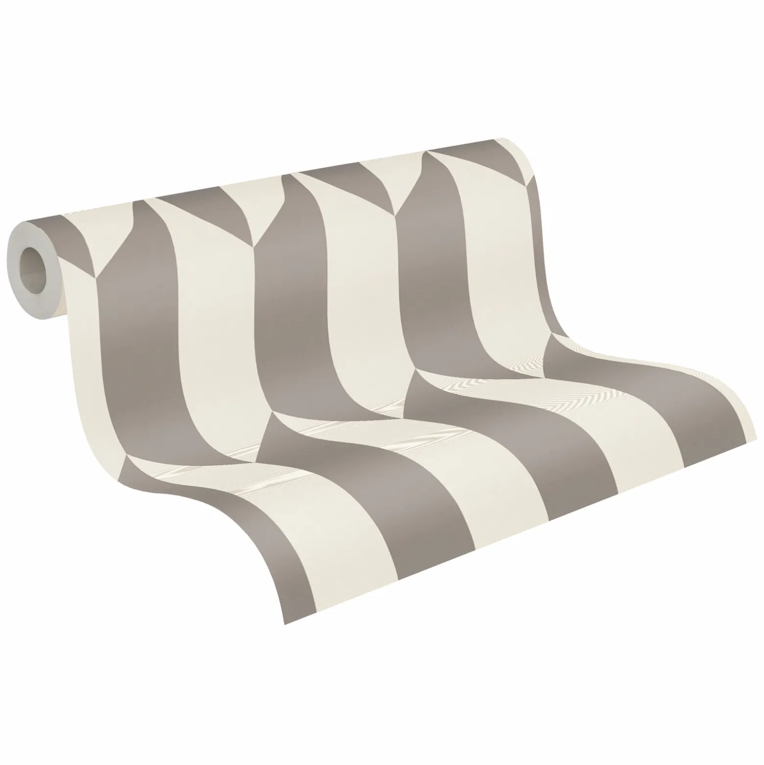 Vliestapete Grafisch 3D-Optik Creme Silber Metallic 79086-3