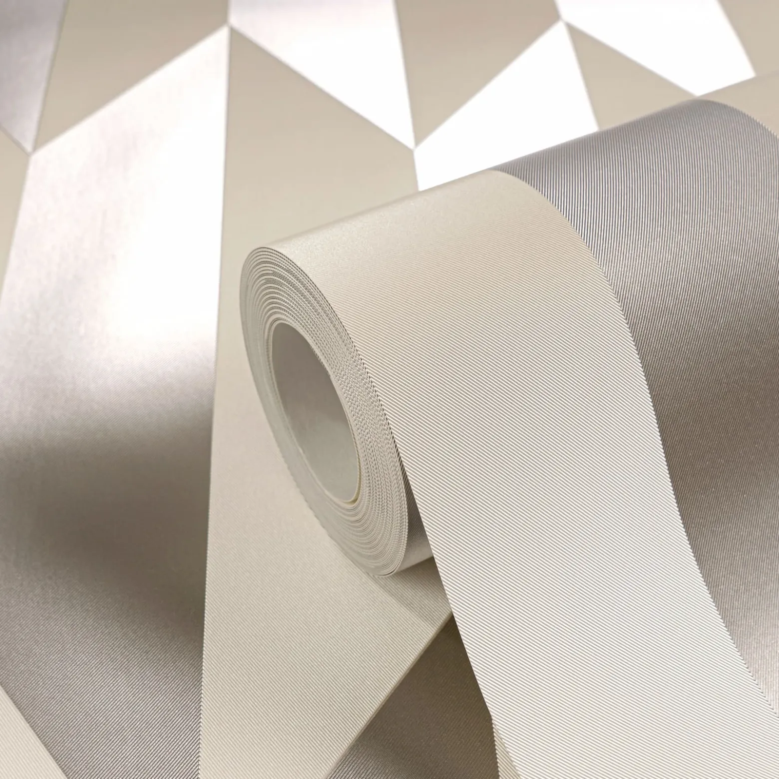 Vliestapete Grafisch 3D-Optik Creme Silber Metallic 79086-3