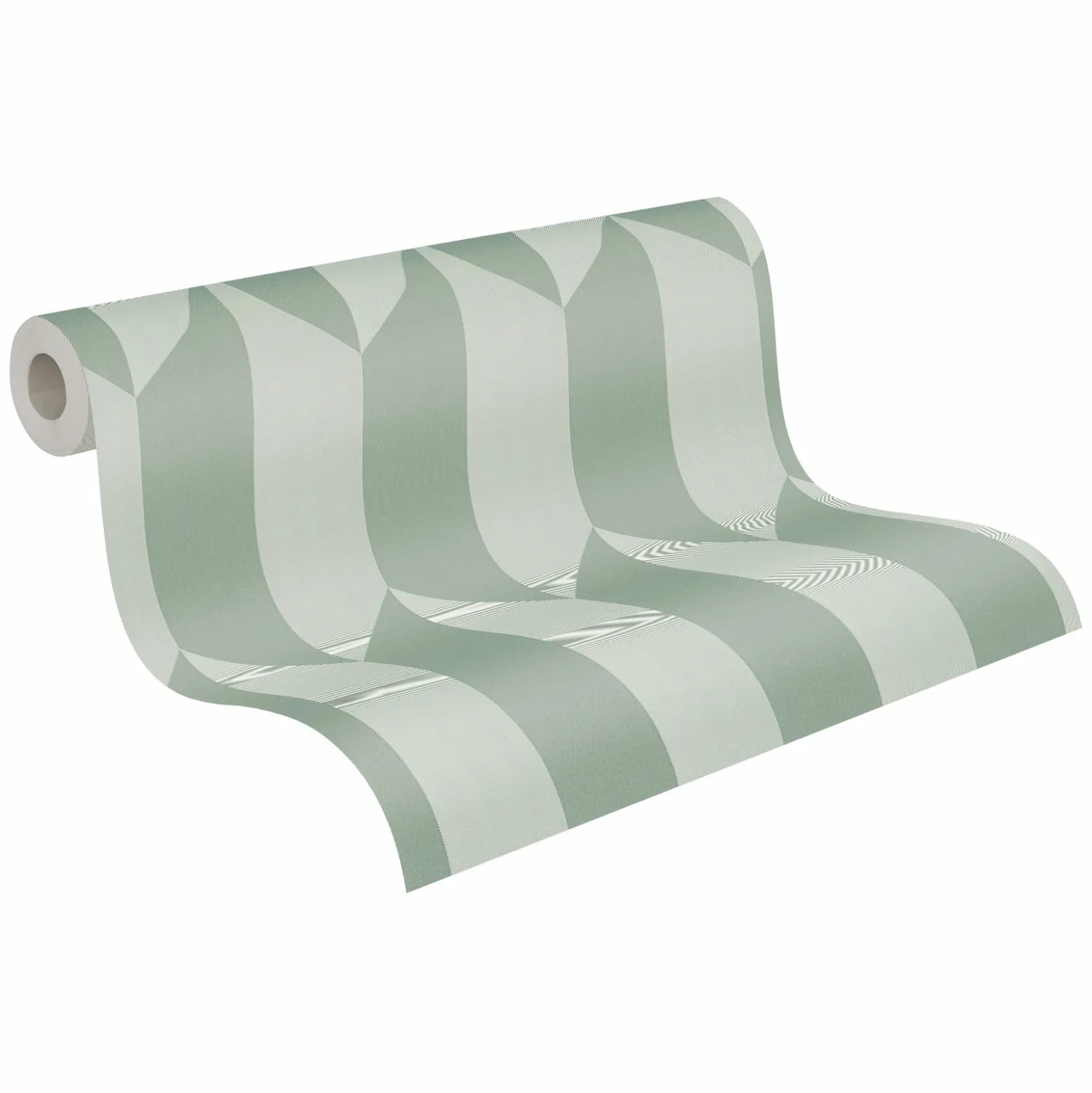 Vliestapete Grafisch 3D-Optik Grün Metallic 79086-4